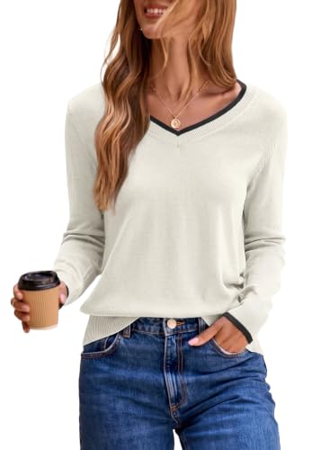 Image of Dokotoo Women's Wool Blend Crew Neck Casual Fall Sweaters Knit Tops | Lightweight,Long Sleeve,Fall Outftis,Dressy,Ribbed Hem,Business Casual Tops,Comfy Knit,Pullover,Basic Classic,Layer Clothes