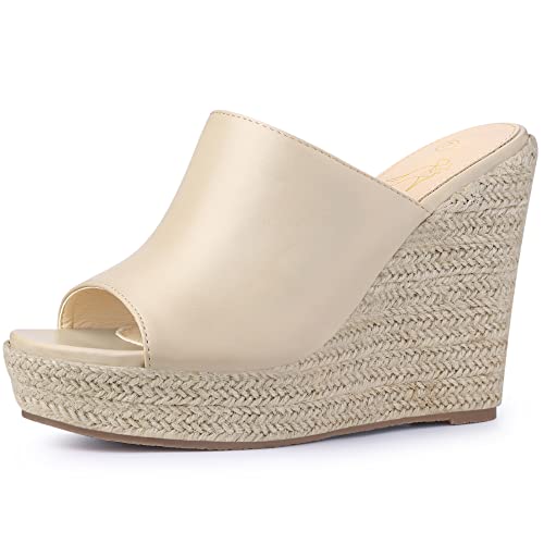 Perphy Open Toe Espadrille Wedge Heel Platform Slide Sandal for Women