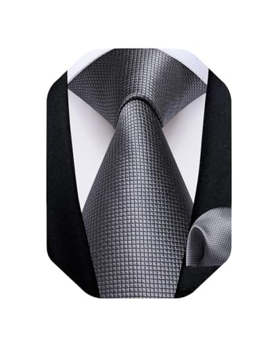 DiBanGu Mens Solid Color Tie and Pocket Square Set