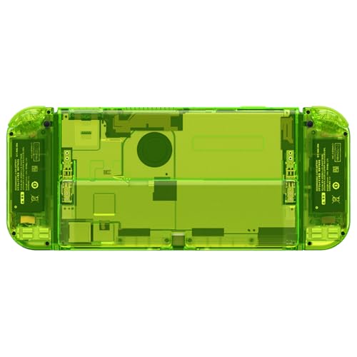 eXtremeRate DIY Full Set Shell Buttons for Nintendo Switch OLED, Crystal Clear Lime Green Replacement Back Plate & Kickstand Custom Case Housing for Nintendo Switch OLED JoyCon - No Controller by eXtremeRate - Image 8