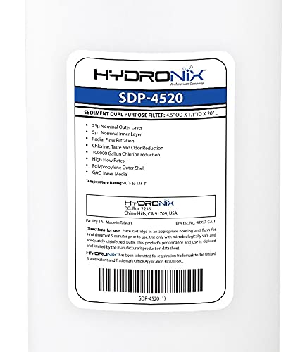 Filtro de carbono Hydronix HX-SDP-4520 que reduce sedimentos y mejora el sabor del agua 3