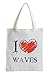 I love Waves Fun sac de jute