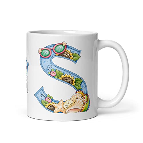 Mary Engelbreit Letter S Alphabet Mug 11oz, white