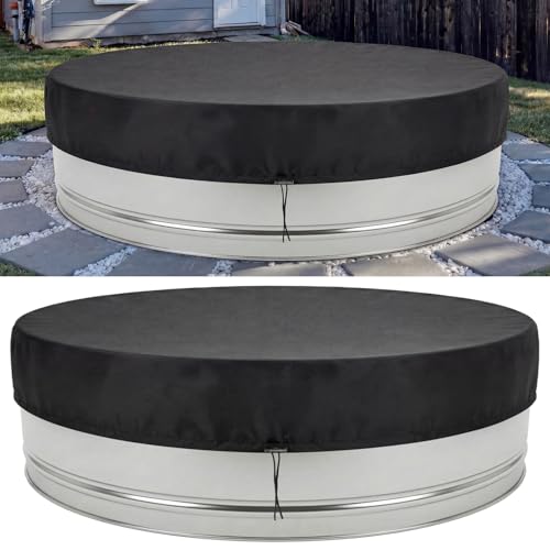 Mindsoft 12 ft Round Stock Tank Pool Cover, 210D Oxford