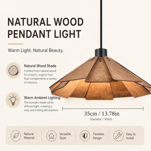 Iluminación vintage de madera para renovar la estética de tu isla de cocina 4
