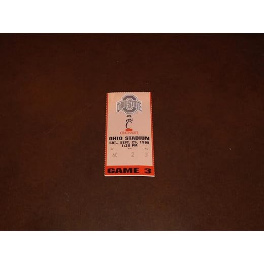 1999 CINCINNATI AT OHIO STATE FOOTBALL TICKET STUB