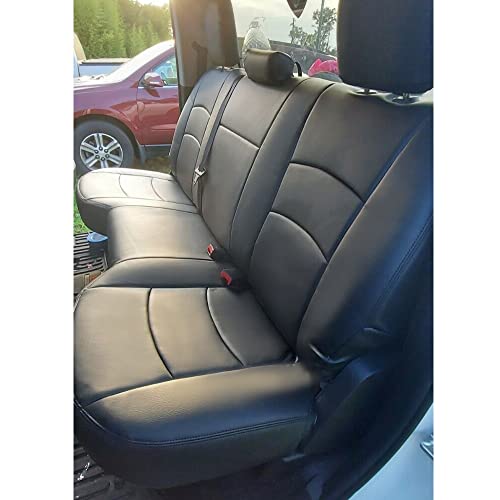 ECOTRIC Seat Cover Replacements Compatible with 2013-2018 Dodge Ram Crew Cab 1500/2500/3500 Black Artificial Leather by ECOTRIC - Image 4