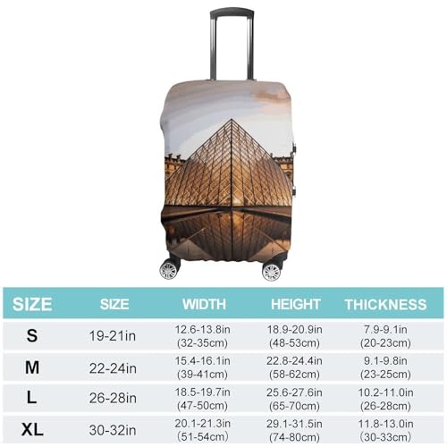 Louvre Museum in Paris Printed Luggage Cover Protector, Fits 18-32 Inch Luggage2