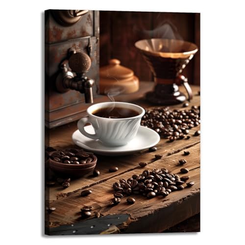 Kitchen Decor Coffee And Bean Picture Wall Art Print For Living Room Kitchen Bar Decor(Artwork-2,12"x18")