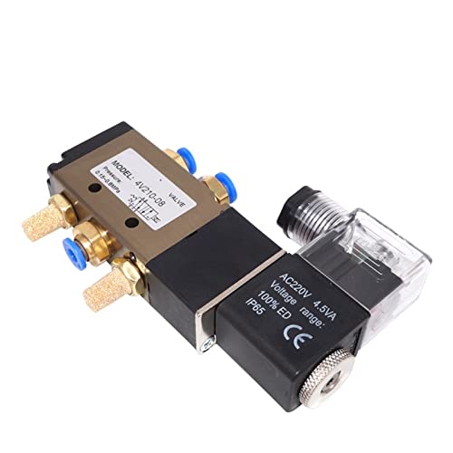 Vanne magnétique 4V210-08 12V électrique pneumatique 5/2 voies avec port 1/4 pouce pour gaz - 2