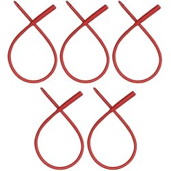 PE Premium Enema Red Latex Catheter 20FR with Flexible Rubber Tubing for Higher Colon Cleansing and Gerson Coffee Therapy. Supplied with Universal Hose Connector (5 Pack)