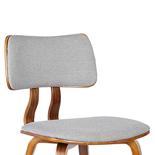 Armen Living Jaguar Dining Chair In Grey Fabric And Walnut Wood Finish #TOP5