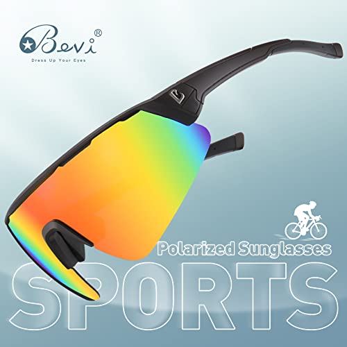 Image of Polarized Sports Sunglasses Wraparound Design TR90 Lightweight Frame With UV 400 Protection Glasses for Women Men