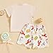 Foidiccx Toddler Baby Boy 2Pcs Summer Outfit Lobster Crawfish Embroidery Short Sleeve T-Shirt Top Gingham Stripe Shorts Set Little Kids Cute Ocean Clothes (Beige, 0-6 Months)