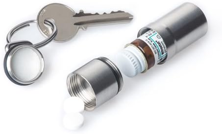 GUS Pairamedic Pill Fob, Made in USA, Stainless Steel Keychain Pill Holder, Aspirin & Nitro Bottle Holder