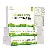 Bambu Soft Unbleached Bamboo Toilet Paper, 12 Large Rolls – 3 Ply Ultra Soft, Strong & Septic Safe, Eco Friendly Biodegradable Bathroom Tissue