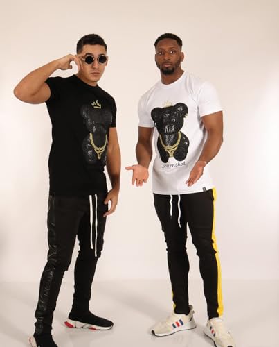 Image of SCREENSHOT Screenshotbrand Mens Hip Hop Slim Fit Track Pants - Athletic Jogger Bottom with Side Taping