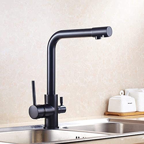 Robinet de cuisine en laiton massif mitigeur eau potable double poignée