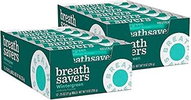Breath Savers with Neurtazin Wintergreen Sugar-free Mints 24 Packs of 0.75 Oz