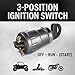 MGI SpeedWare 3-Wire Universal Ignition Key Switch for Cars, Buggies, Mowers and Go Karts, Off/On/(Start)