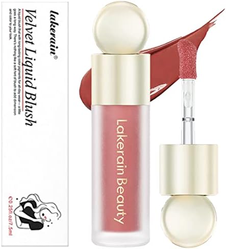 Soft Cream Matte Blush Makeup: Lightweight Smudge Proof Natural-Looking Dewy Finish Liquid Blush for Cheeks - Breathable Feel Skin Tint Face Blush (Coral red)
