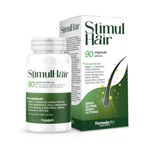 Stimulhair - 90 cápsulas/3 meses Vitaminas para el cabello - Con 14 nutrientes esenciales: Metionina, Biotina, 4 Minerales, 7 Vitaminas, Mijo y Ortiga - Vegano, Sin Azúcar, Gluten ni Lactosa