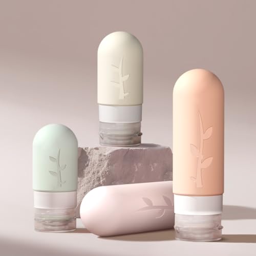 Image of DEPOZA Travel Bottles Kit (16 Pack) - TSA Approved, Leak Proof Silicone Squeezable Containers for Toiletries. Complete Set with Jars, Sprayers & Bag (Pink)