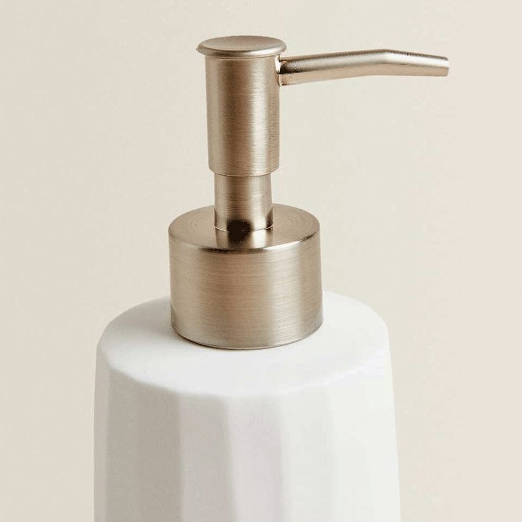 Seifenspender Matt-Keramik-Seifenspender Nachfüllbarer Pumpenflaschenhandbuch Hand Sanitizer-Dispenser kann Duschgel-Shampoo halten Desinfektionsspender (Color : White)
