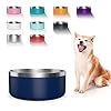 Dog bowl stainless steel dog food and water bowl with non slip quiet bottom easy to clean dishwasher safe 40oz blue  urban country home decor