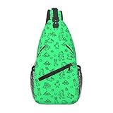 Aliens Bigfoot Savage Dinosaurs Green Sling Bag Fashion Crossbody Shoulder Bag Multipurpose Daypack Premium Chest bag Casual Shoulder Chest Crossbody Bag with Adjustable Strap