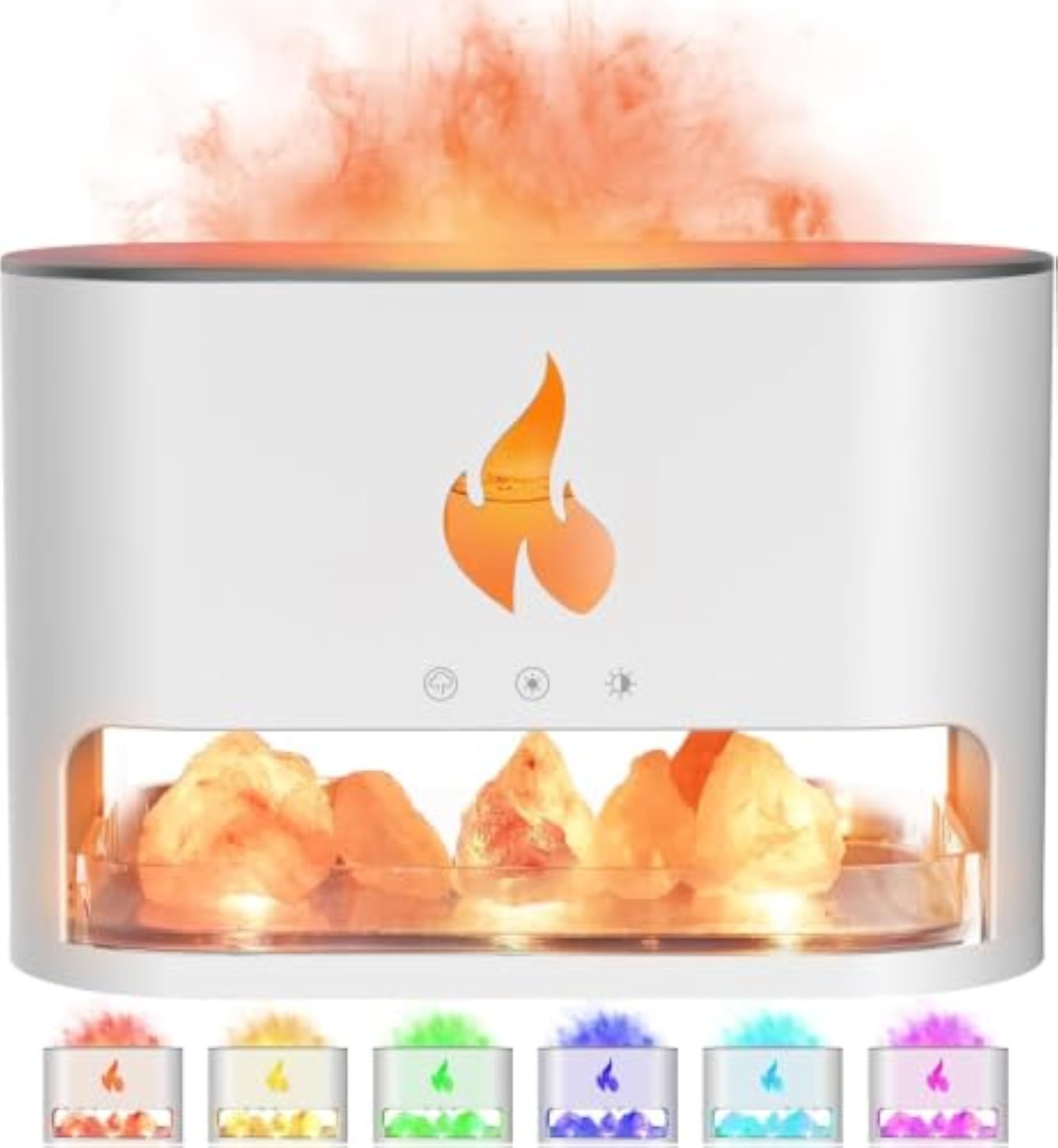 Humidifier Flame Diffuser with Himalayan Salt Lamp