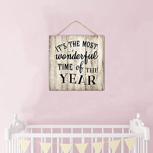 Panneau de décoration murale moderne It's The Most Wonderful Time bois - 6