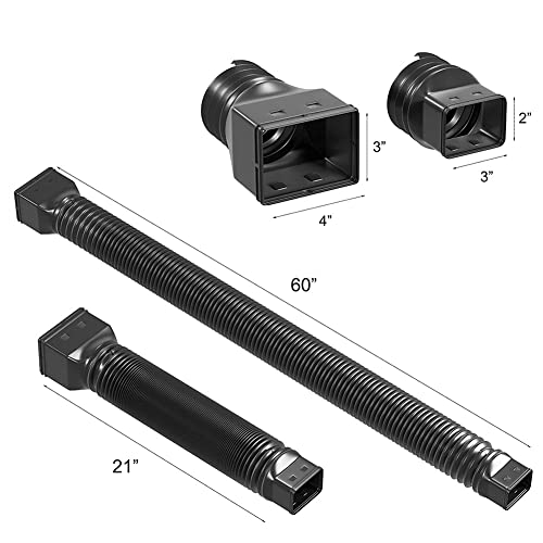 Midautoo Gutter Downspout Extensions Down Spout Drain Extension Extendable From 21 To 60 Inches Drain Pipe Drain Pipe (Black) #TOP5