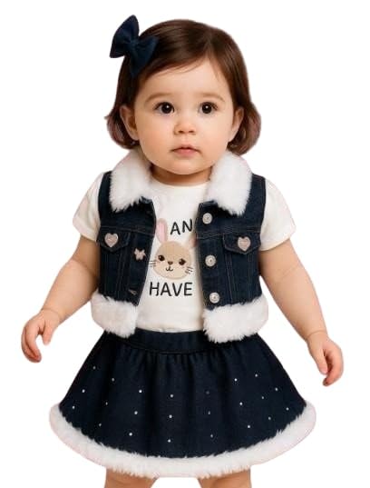 Graceful Little Princess Top & Skirt Outfit Set for Baby Girls White 3-6 Months-image-2