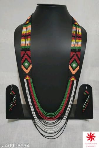 Conjunto gerdan ucraniano de collar y pendientes multicolor con cuentas de semillas 2