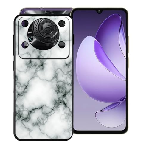 Coque Oukitel C60 Pro silicone noir souple et étui mince de protection effet marbre
