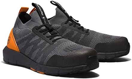 Timberland PRO Men's Radius Knit Composite Safety Toe Athletic Industrial Work Shoe, Grey/Orange, 8.5 Wide | Image 1