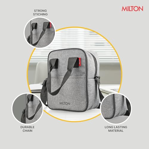 Image of MILTON Mod Lunch Bag I Insulated Tiffin Bag for Office for Men, Women I Eco Friendly, Spacious, Durable I 1.8 L I Grey