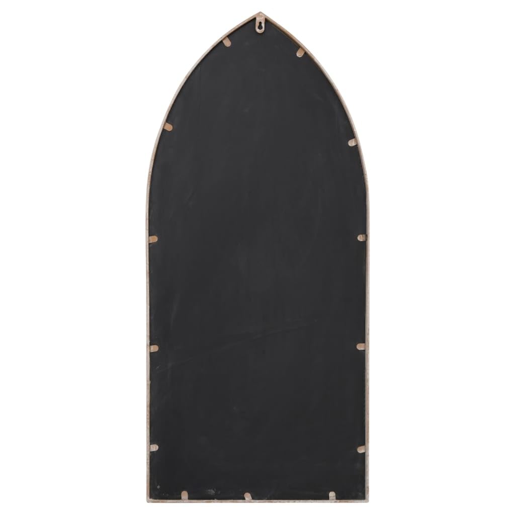 Specchio da giardino decorativo in ferro effetto ruggine, 70 x 30 cm, specchio da parete antico per esterni, ideale per ingrandire visivamente il giardino, con foro preforato per