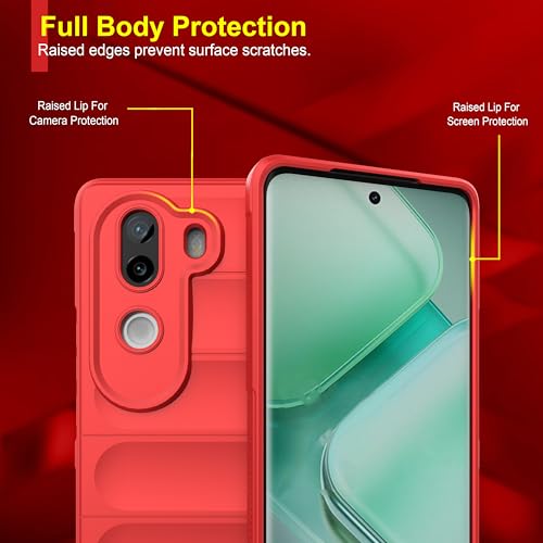 Image of amazon basics Back Case Cover for Vivo V40e 5G | Compatible for Vivo V40e 5G Back Case Cover | Liquid Silicon Magic Case for Vivo V40e 5G with Camera Protection | Red