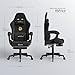WOLTU Gaming Stuhl ergonomisch, mit Verstellbarer Rückenlehne, Bürostuhl drehbar mit Armlehenen, Fußstütze, Lendenstütze, Kopfstütze,Schwarz