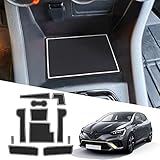🚗 [Gebrauchsgegenstände] Auto Gummimatten Türschlitzmatte Geeignet für Renault Clio 5 2020 2021 2022 2023+(HINWEIS: Es ist nur für linke Ruder, Schaltgetriebe, Handbremsversion geeignet, nicht für Automatikgetriebe und elektronische Bremsen geeignet)