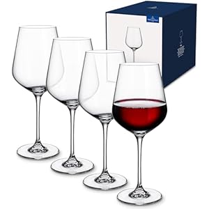 Villeroy & Boch – La Divina Bicchiere Da Vino Rosso Set di 4 Trasparente, Lavabile in Lavastoviglie, Bicchieri Design, Bicchieri Di Vino Grande, Cristallo