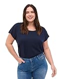 Zizzi Damen Große Größen T-Shirt Kurzarm Rundhals Einfarbig Oberteile Gr - Plus Size Damen Kleidung 46-48 Navy Blazer