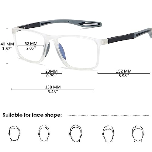 KOOSUFA Photochromic Reading Glasses Blue Light Blocking Sun Readers UV Protection TR90 Super Lightweight Sunglasses for Men Women 3 in 1 Lenses Darken In Sunlight Grey Lens/Transparent grey 2.5 - Image 2