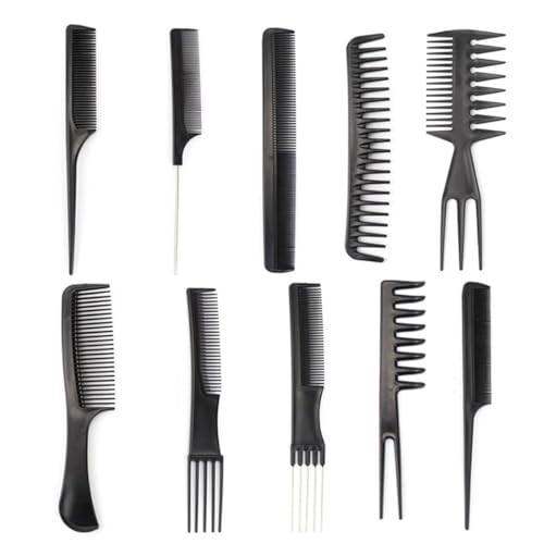 Ensemble de Peigne à Cheveux, Peigne Salon Coiffure, Peigne Professionnel Coiffure Anti-Statique pour Salon, Convient Aux Hommes et Aux Femmes(10 Pièces)