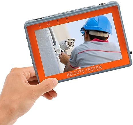 4 in 1 CCTV Tester Support 720P/1080P/3mp/4mp/5mp/8MP AHD, TVI, CVI & CVBS Analog Camera, Security Video Monitor with 5 inch LCD Screen DC12V 1A Power Output, UTP Cable Tester, PTZ Control