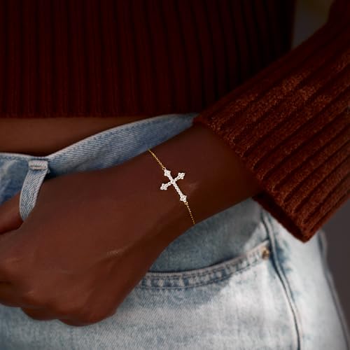 STORYJEWELLERY Daughter Bracelet, Daughter Gifts, Sterling Silver Cross Bracelet, Birthday Gifts for Daughters, Cross Jewelry4
