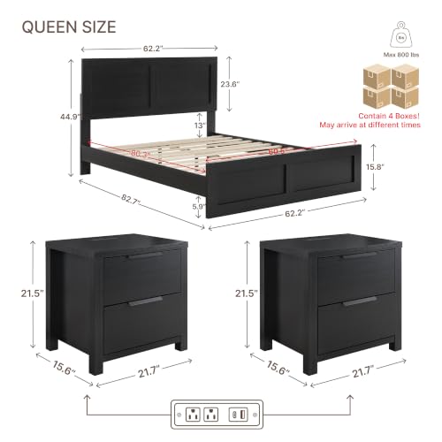solid wood bedroom set Bundle product image