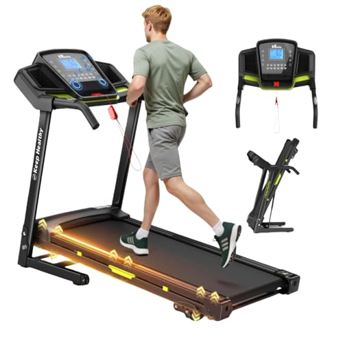 Image of Foldable Treadmill with Incline for Home, 3.5HP Electric Folding Treadmill, 330lbs Capacity, 0.5-8.5MPH, 12 Programs, Pulse Monitor, APP Control, Compact Running Machine for Home Office